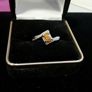 Red fire opal 925.solid silver ring.